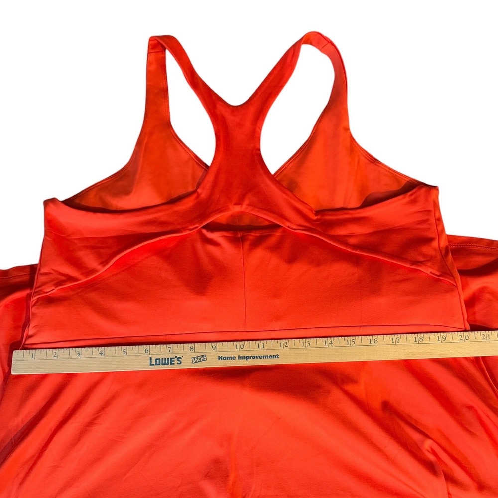 Girlfriend Collective 4X Orange Racerback Exercise Dress Built In Shorts Pockets - Picture 9 of 12